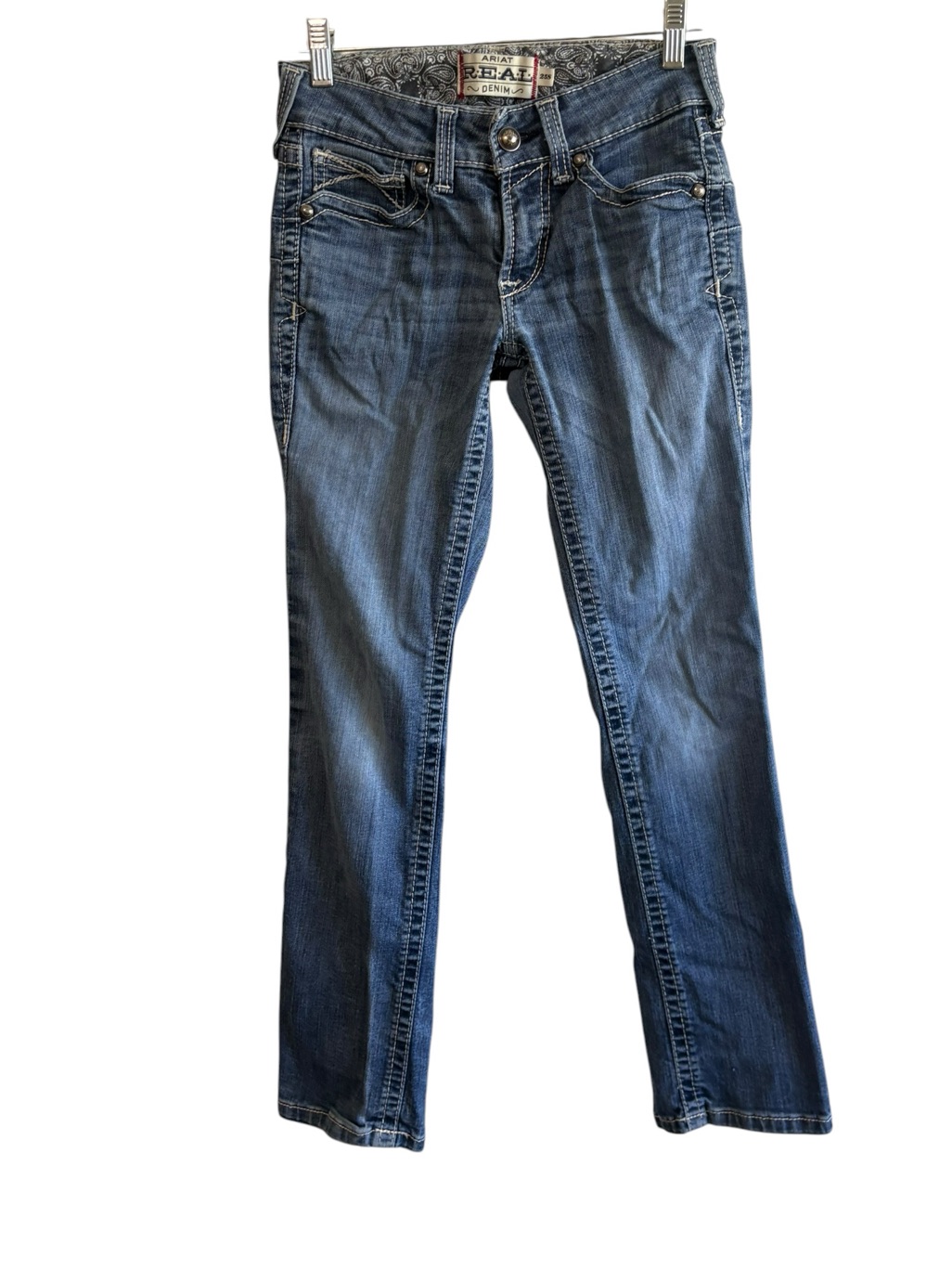 Ariat Real Size 25 Short Medium Wash Bootcut Jeans Western Country Cowgirl Barn